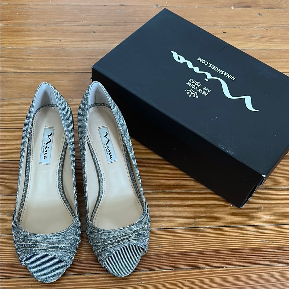 Nina stiletto pump heels with peep hole for toes